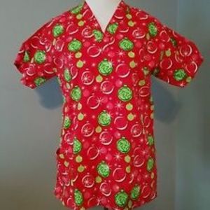 Medwear Christmas Bulbs Scrub Top